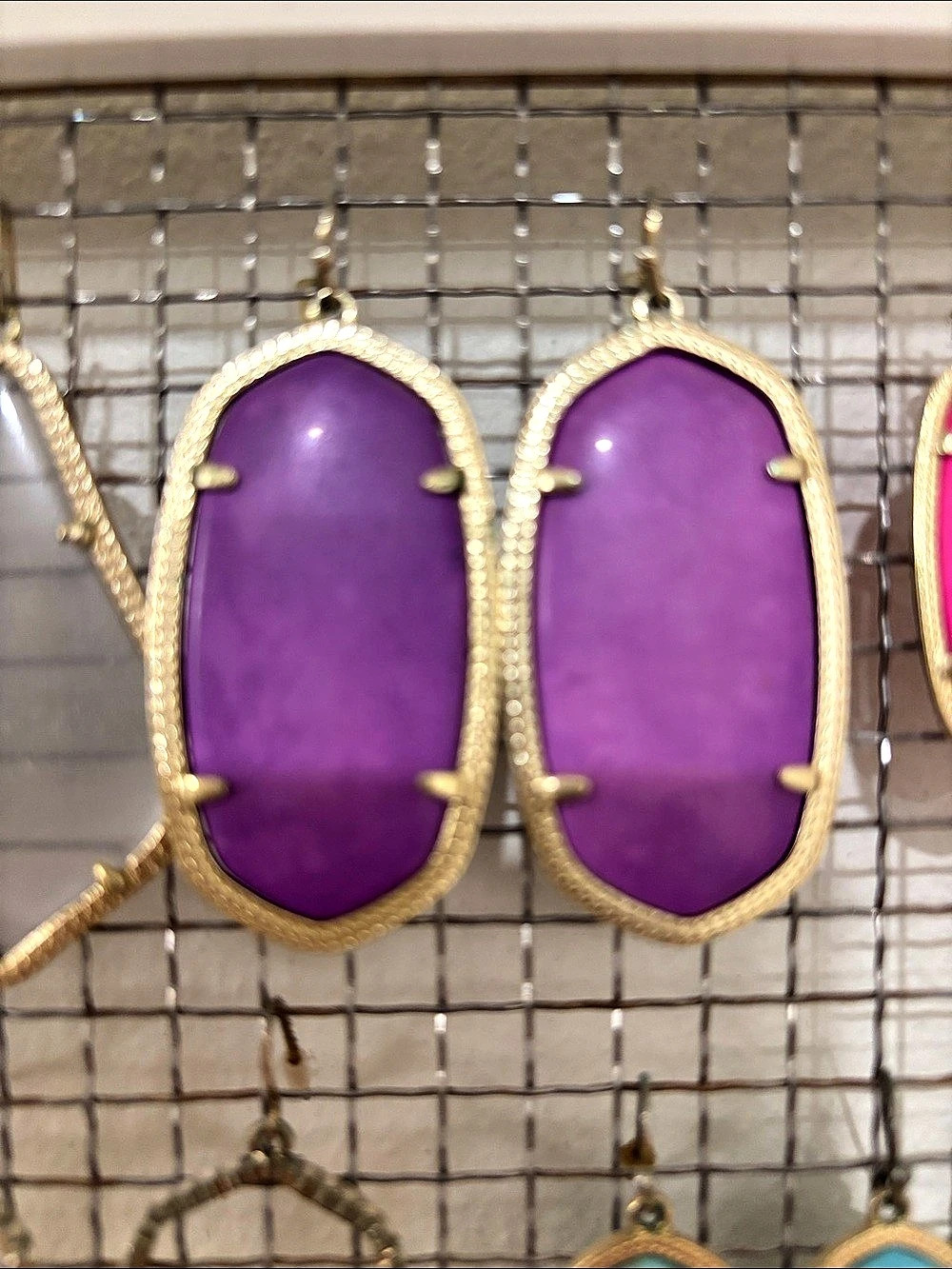 Kendra Scott Danielle Statement Earrings Purple & Gold